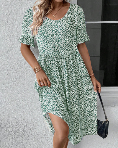 Mallory™ – Elegant Floral Midi Dress