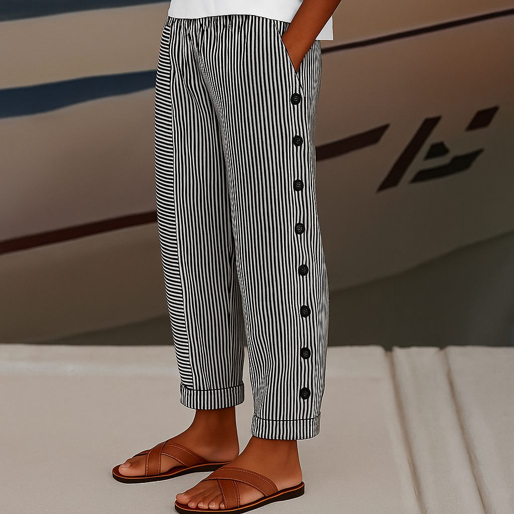 Seabreeze™ - Stripe Button Trousers