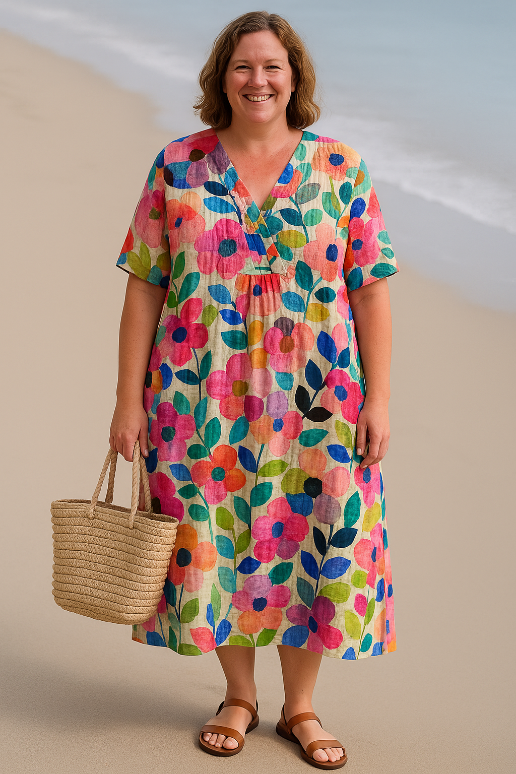 Elowen™ - Floral Tummy-Hiding Dress