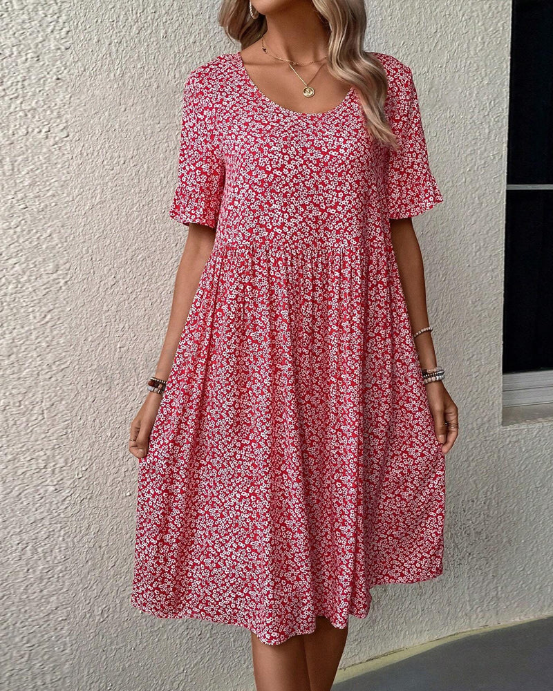 Mallory™ – Elegant Floral Midi Dress