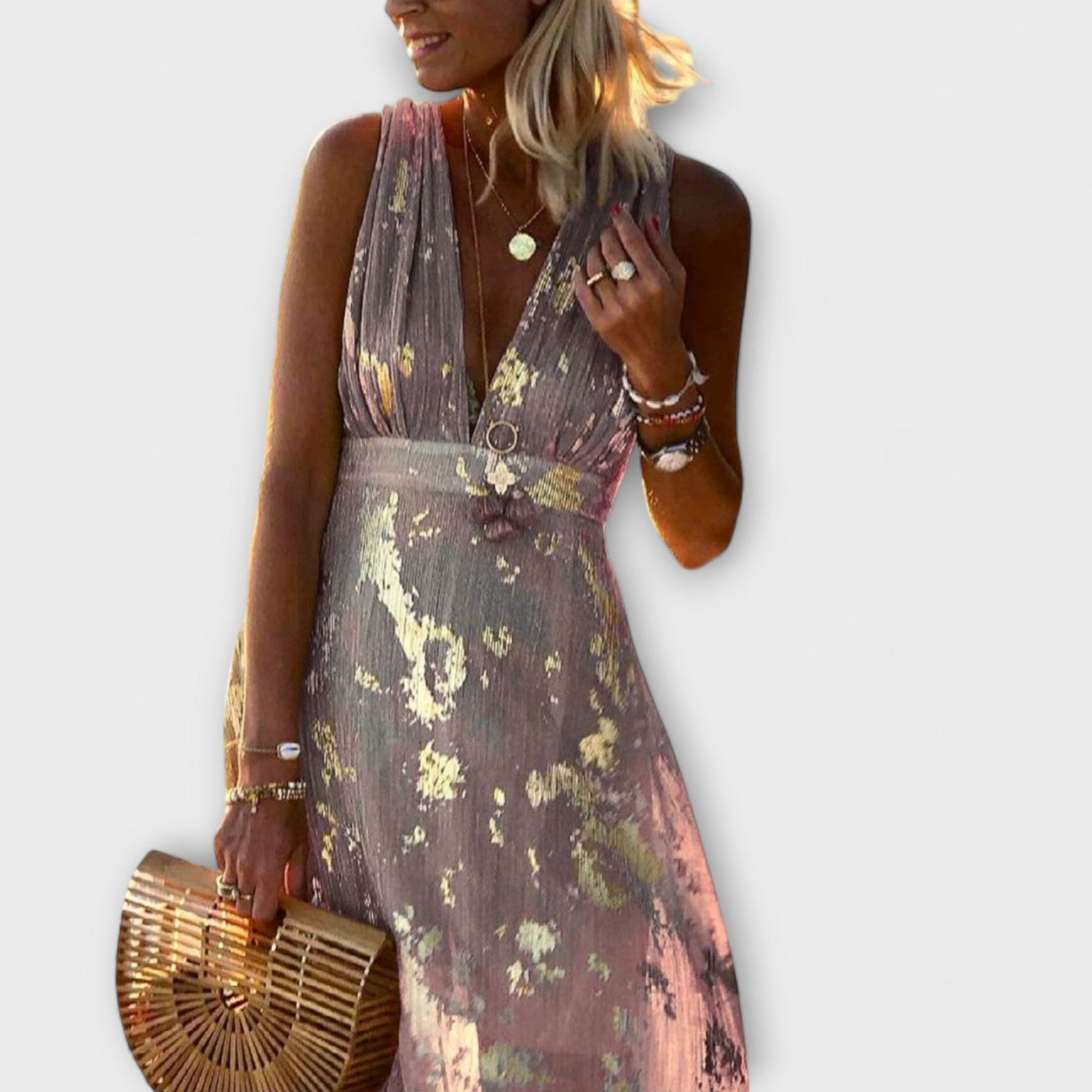Amara™ V-Neck Sequin Dress