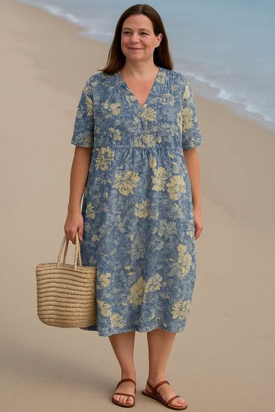 Elowen™ - Floral Tummy-Hiding Dress