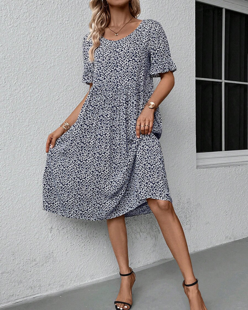 Mallory™ – Elegant Floral Midi Dress