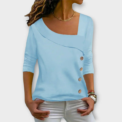 Viona – Asymmetric Button Top