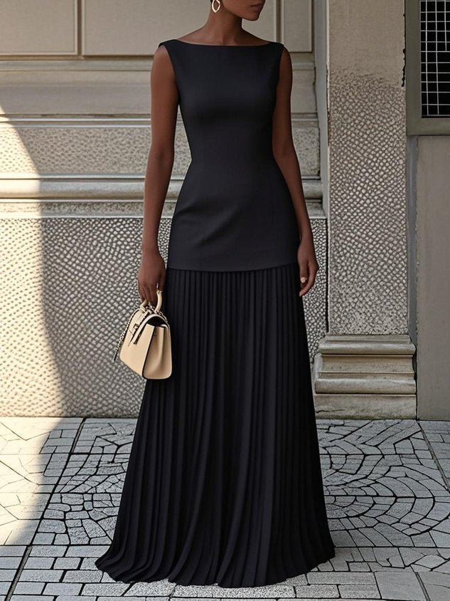 Klara™ Sleeveless Pleated Maxi Dress