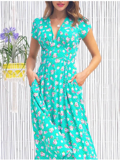 Elira™ - Button-Front Midi Dress