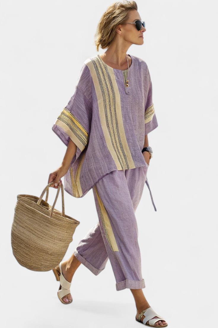 Elena™ Ethnic Bamboo-Linen Set