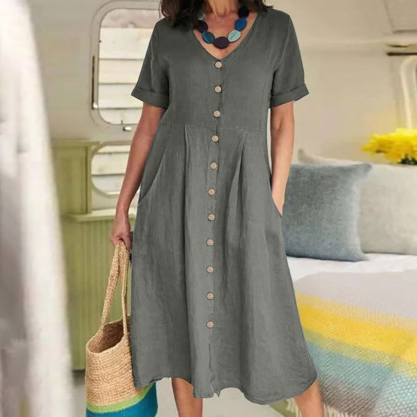 Harper™ - Everyday Pocket Button Dress