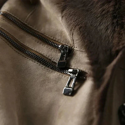 Leonora™ Shearling Jacket with Fur Collar