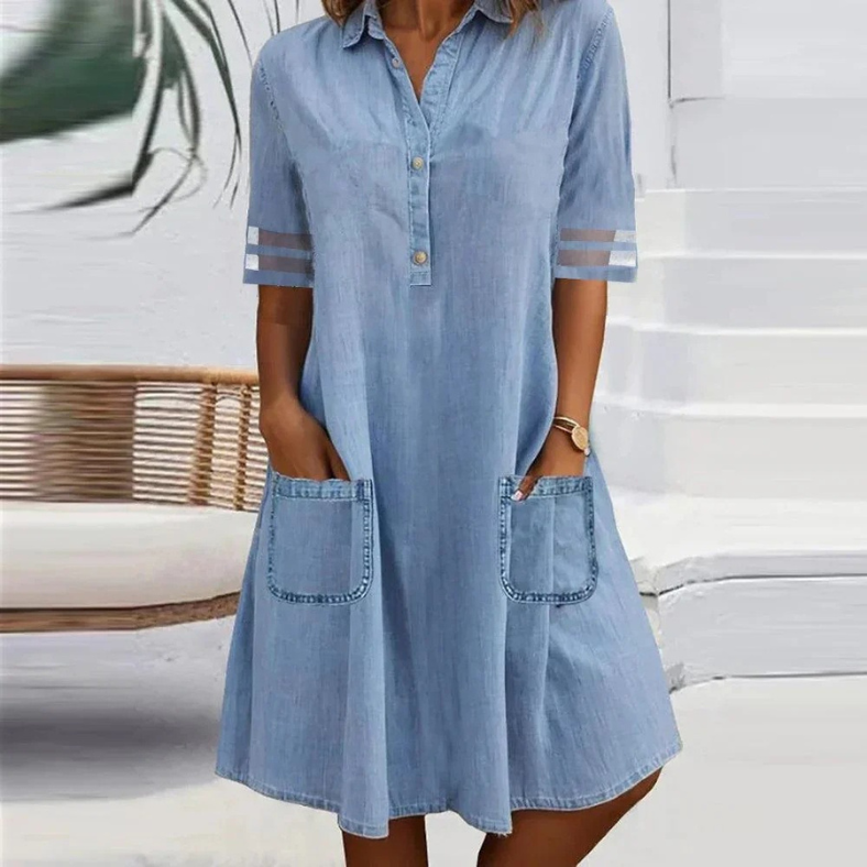 Jill ™  Denim Mini Dress with Side Pockets