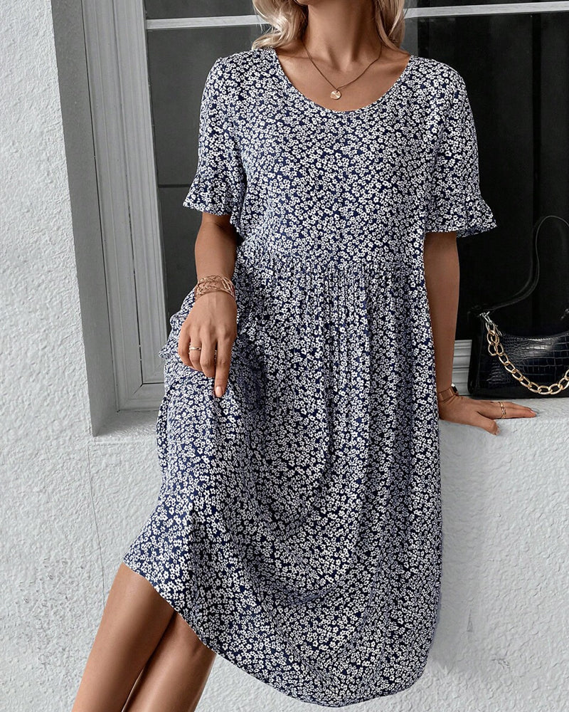 Mallory™ – Elegant Floral Midi Dress