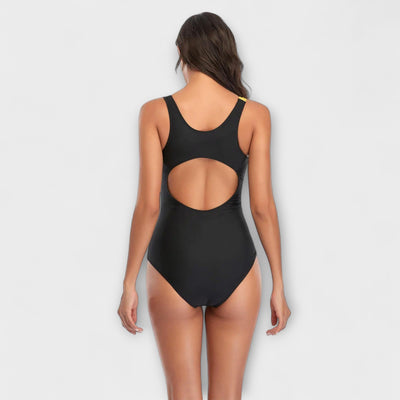 Sporty One-Piece Swimwear with Back Cutout