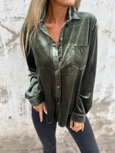 Catherine™ - Elegant Velvet Blouse