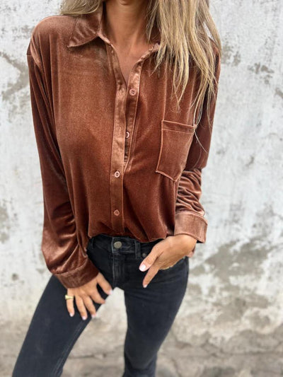 Catherine™ - Elegant Velvet Blouse