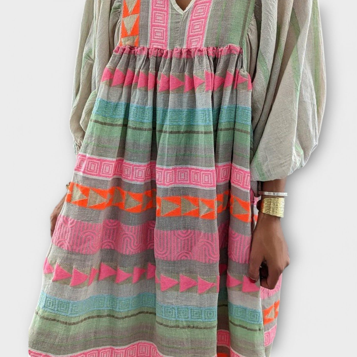 Kaia – Boho Embroidered Maxi Dress