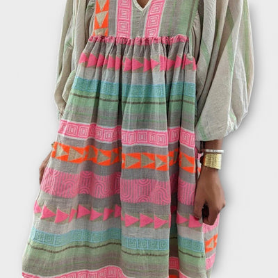Kaia – Boho Embroidered Maxi Dress